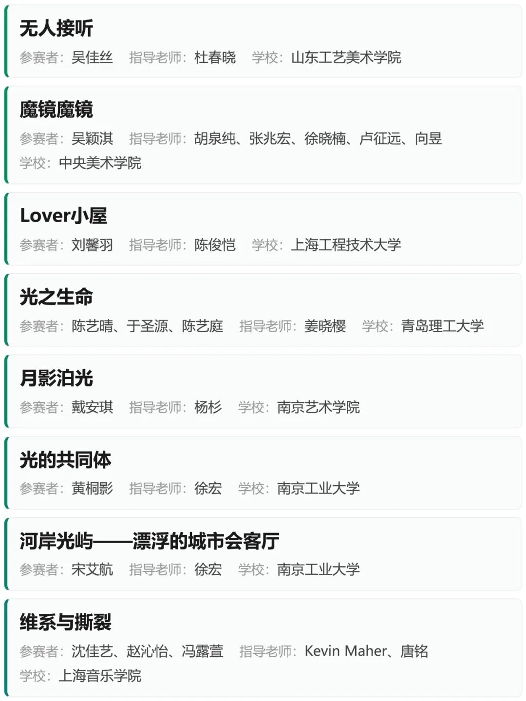 2026上海国际光影节——第12届bpi照明设计学生竞赛获奖作品公布 · 作品图22