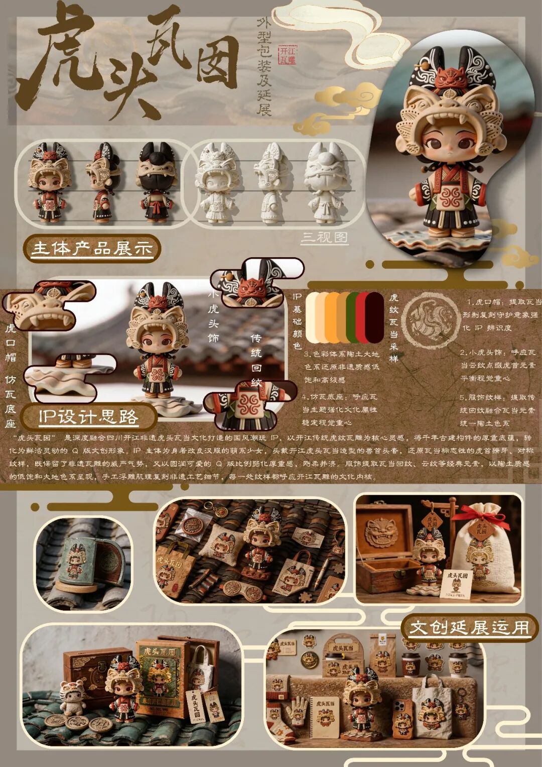 开江瓦雕及屋顶古建文化IP设计大赛获奖名单及作品 · 作品图6